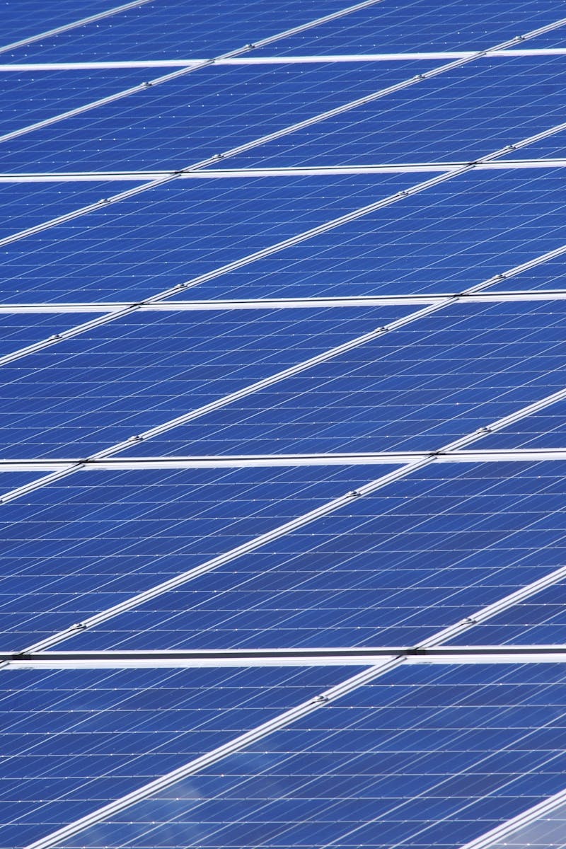 Close-up view of solar panels outdoors capturing renewable energy efficiently.